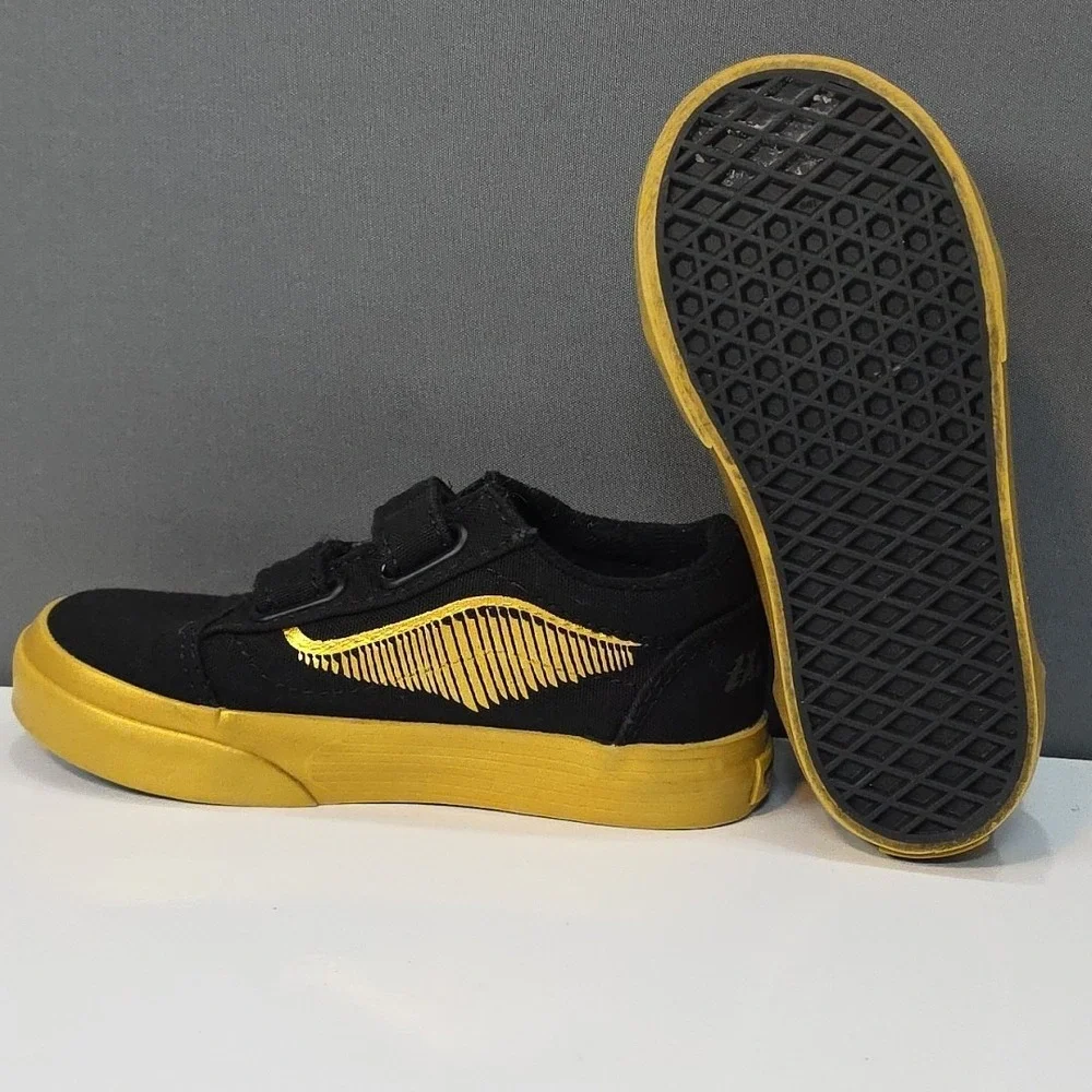 Vans Old Skool V Harry Potter Toddler Sneakers Golden Snitch Size 7‎ Toddler